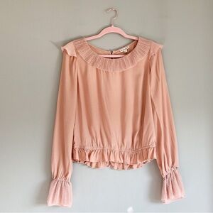 For Love and Lemons Ruffle Neck Button Back Tops